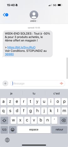 drive to store SMS offre magasin