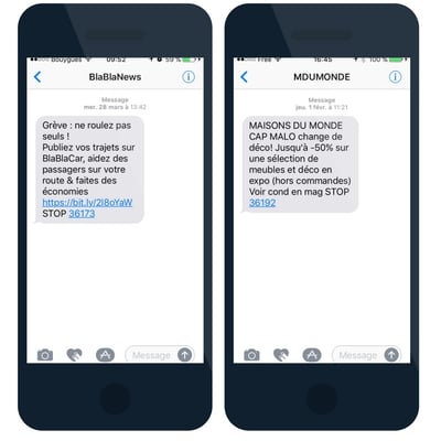 Exemples campagnes de communication SMS