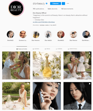 feed Instagram de Dior Beauty