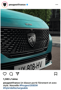 Post Instagram Peugeot