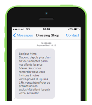 Exemple de SMS promotionnel 