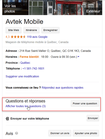FAQ fiche Google My Business Agent IA