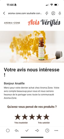 email collecte avis clients