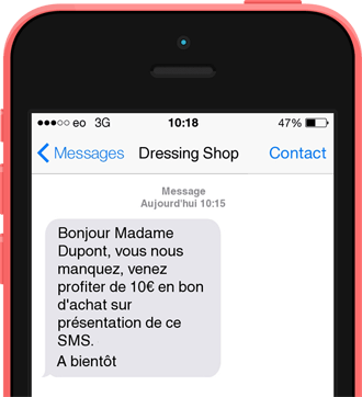 Exemple de SMS Client inactif