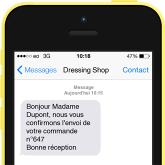 Exemple de SMS Confirmation