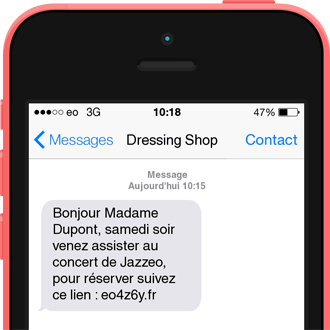 Exemple de SMS événementiel