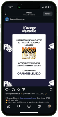 post orange bleue réseaux sociaux web to store