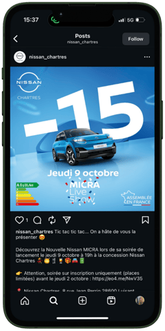 post nissan réseaux sociaux web to store