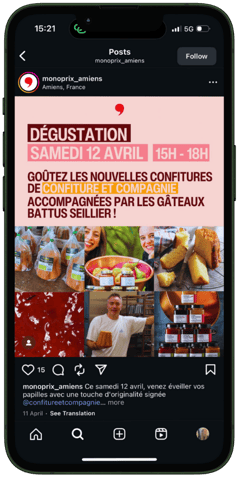 post Monoprix réseaux sociaux web to store