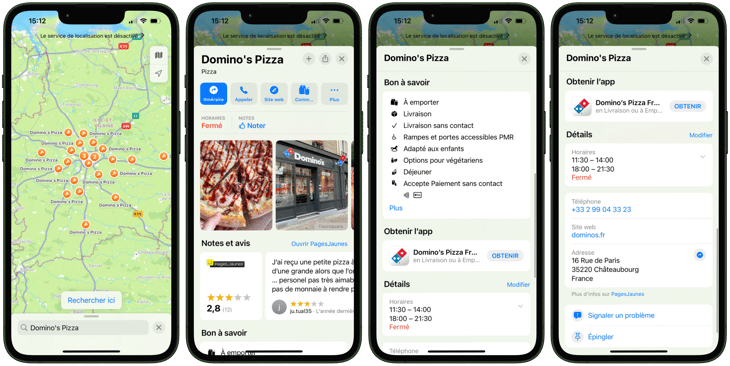 Apple Business Connect dominos pizza