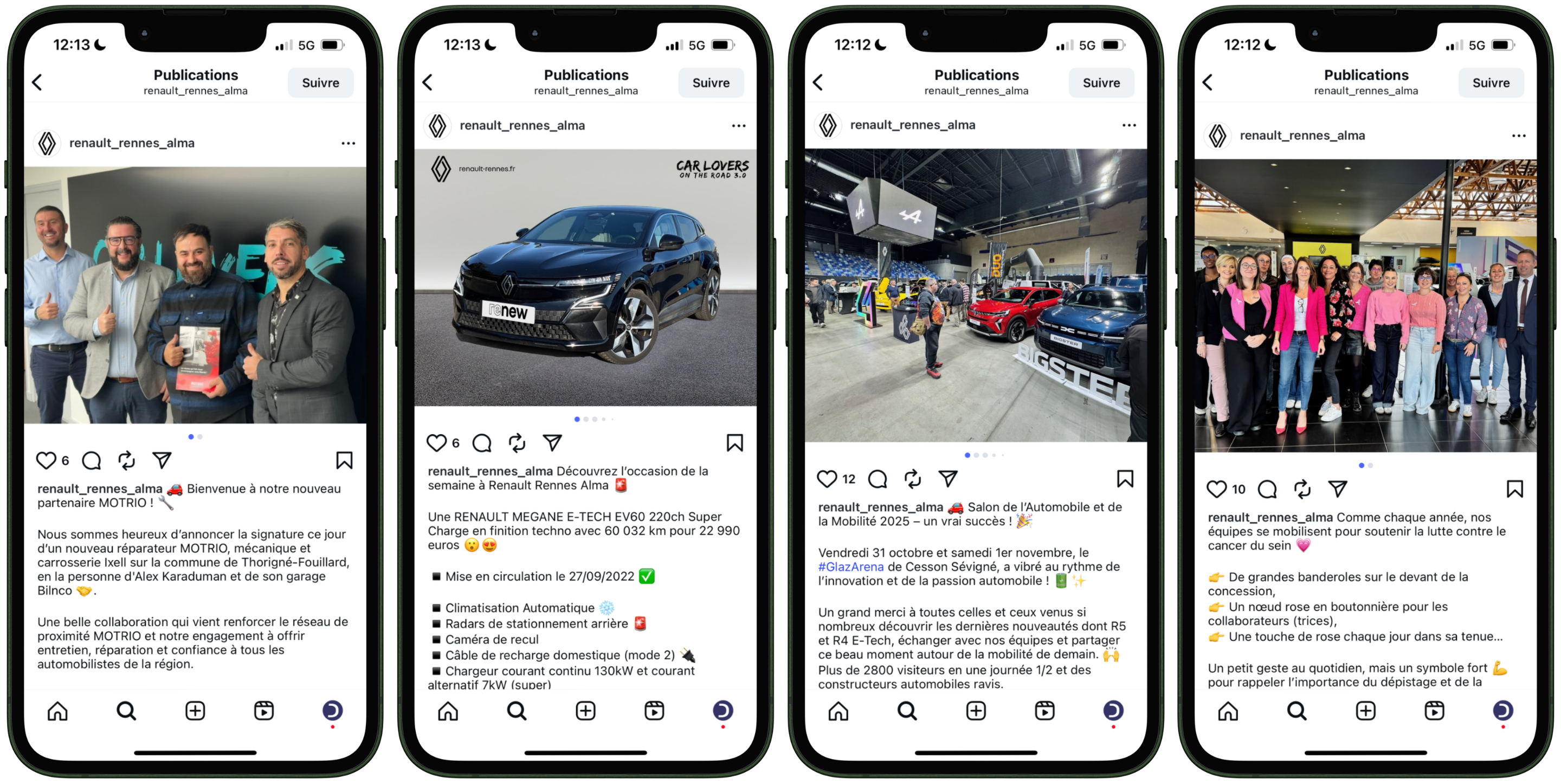 pages locales instagram concession auto 