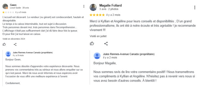 avis clients reponse jules