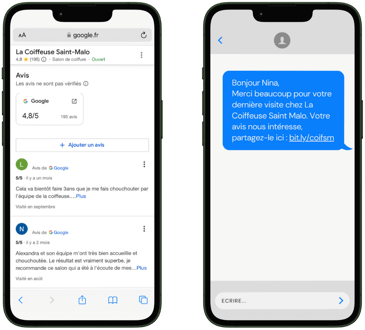 avis clients collecte avis SMS