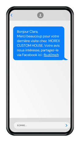 collecte sms avis client facebook