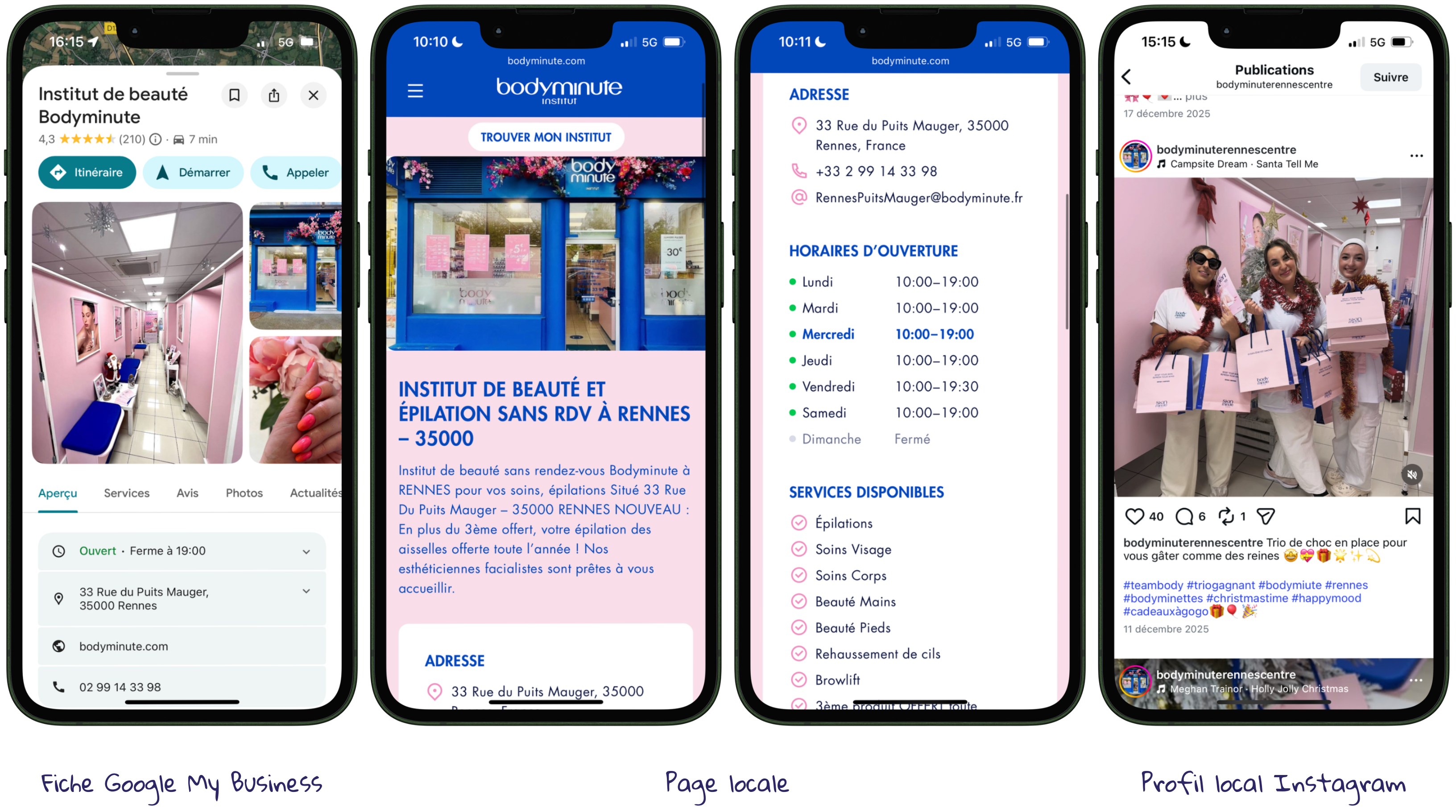 web to store visibilite locale