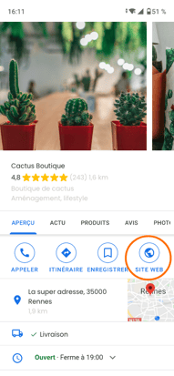 fiche GMB Cactus Boutique-FOCUS SITE WEB