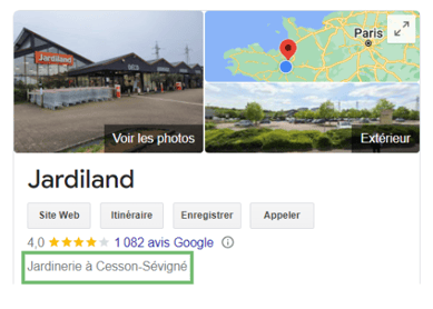 fiche google my business categorie principale