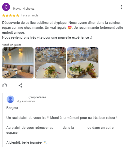 exemple réponse avis positif gestion commerçants