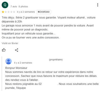 exemple réponse avis client negatif