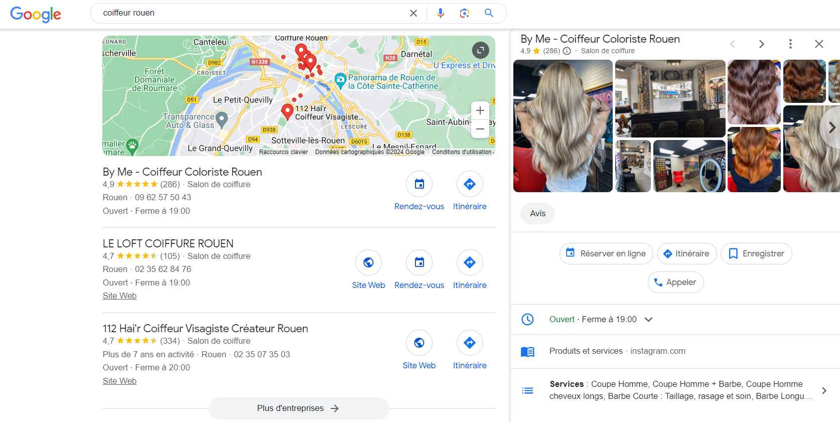 fiche google my business google local pack