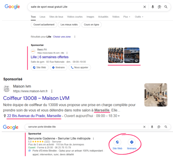 publicité locale Google Ads