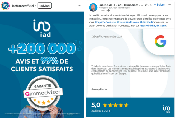 partage experiences clients IAD