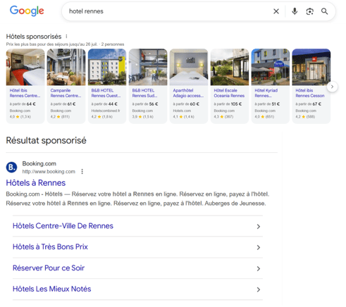requête SEA local sponsorisé