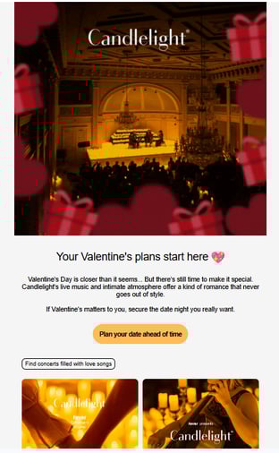 campagnes drive to store saint valentin candlelight