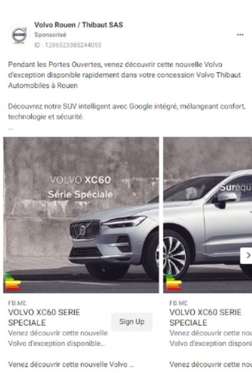 publicité locale Volvo Rouen