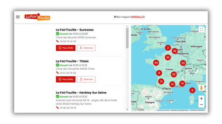 web to store trafic en magasin store locator